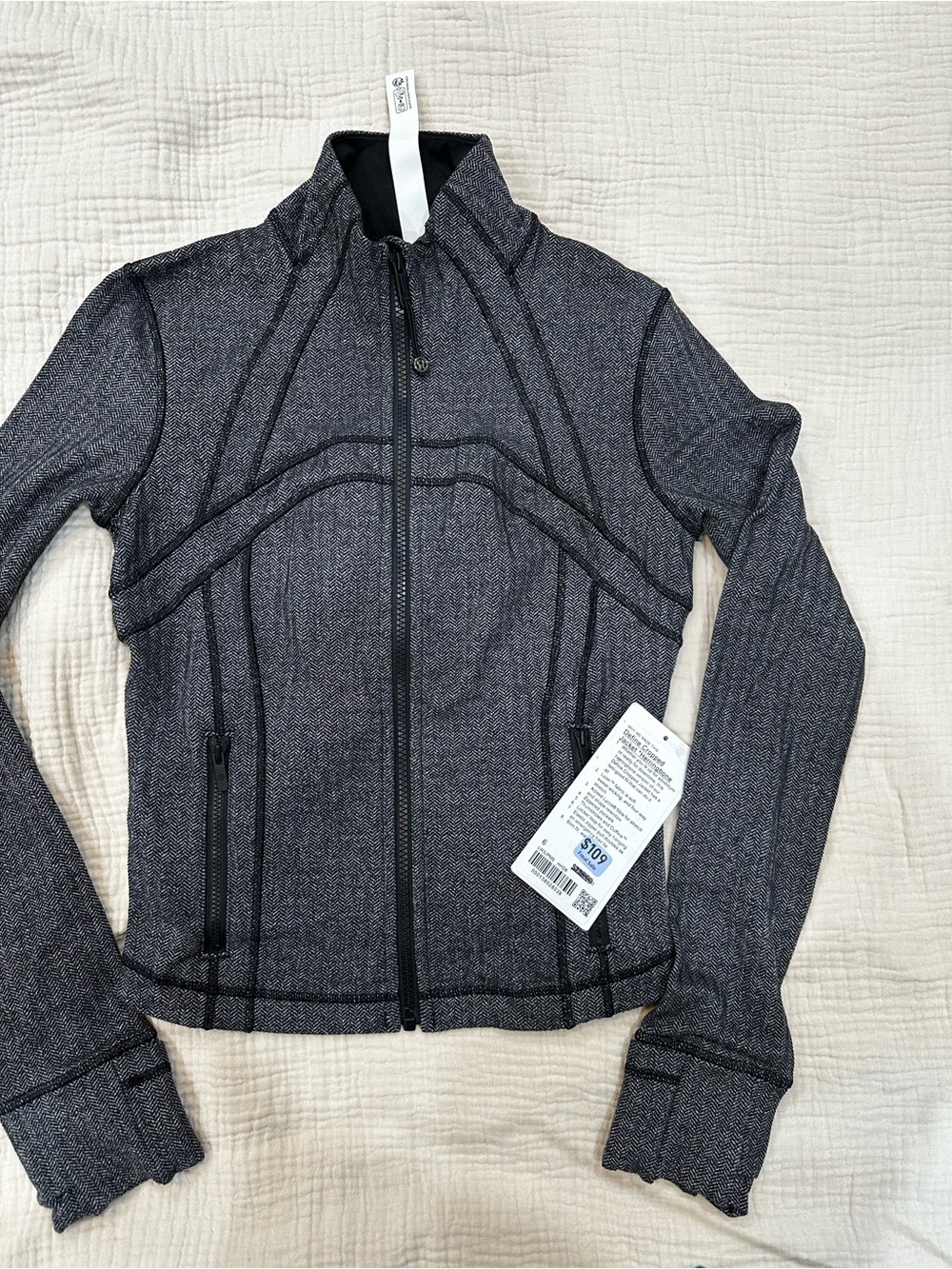 lululemon athletica Heathered Charcoal Zip-Up Varsity Jacket